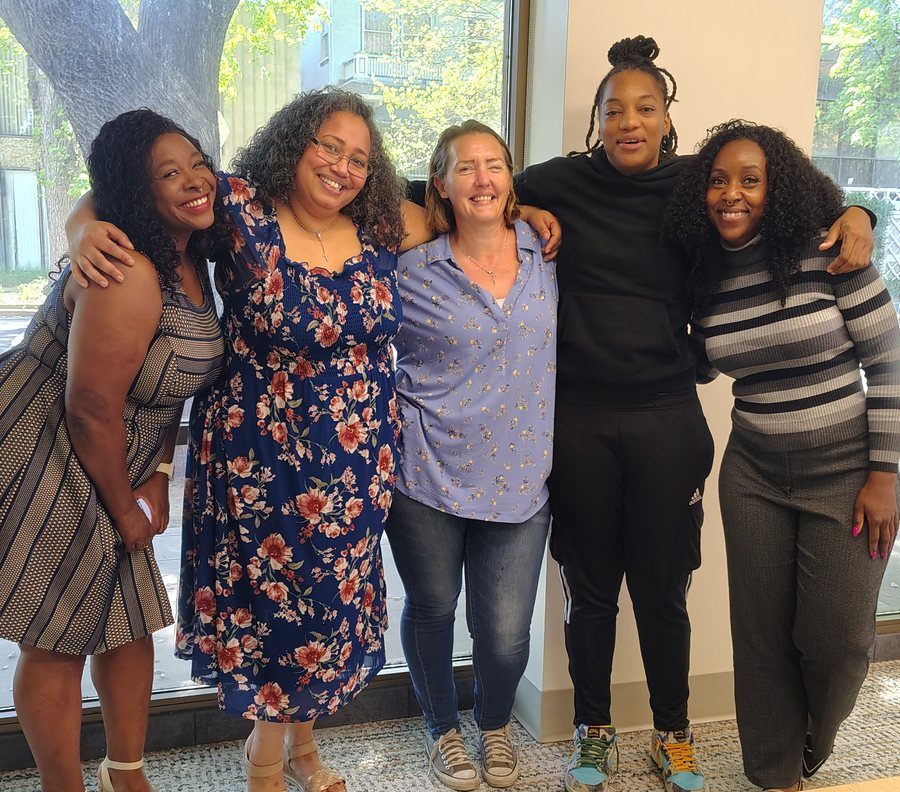 Women of the Connect 2 Change Rebuild and Rise Academy together