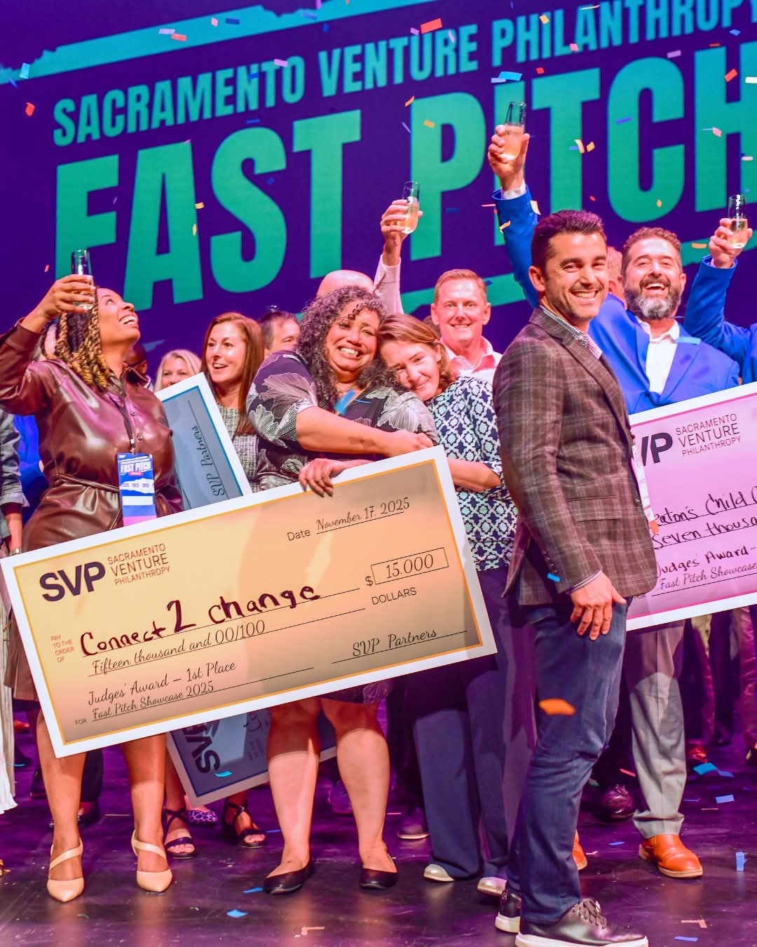 Emily Sanders and Connect 2 Change winning first place at the 2025 SVP Fast Pitch